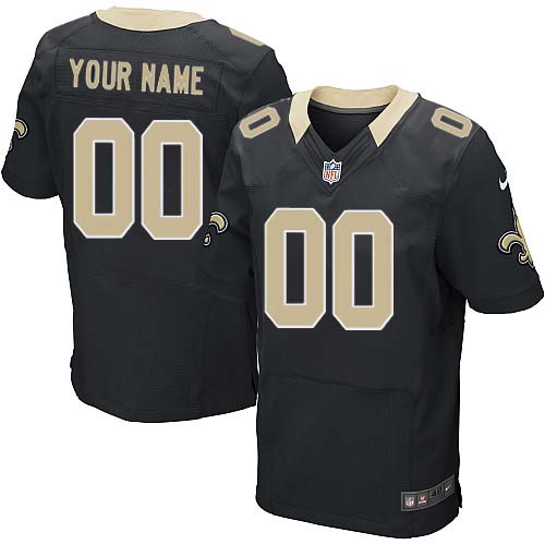 Men's Elite Nike Jersey Black Home - Customized NFL New Orleans Saints